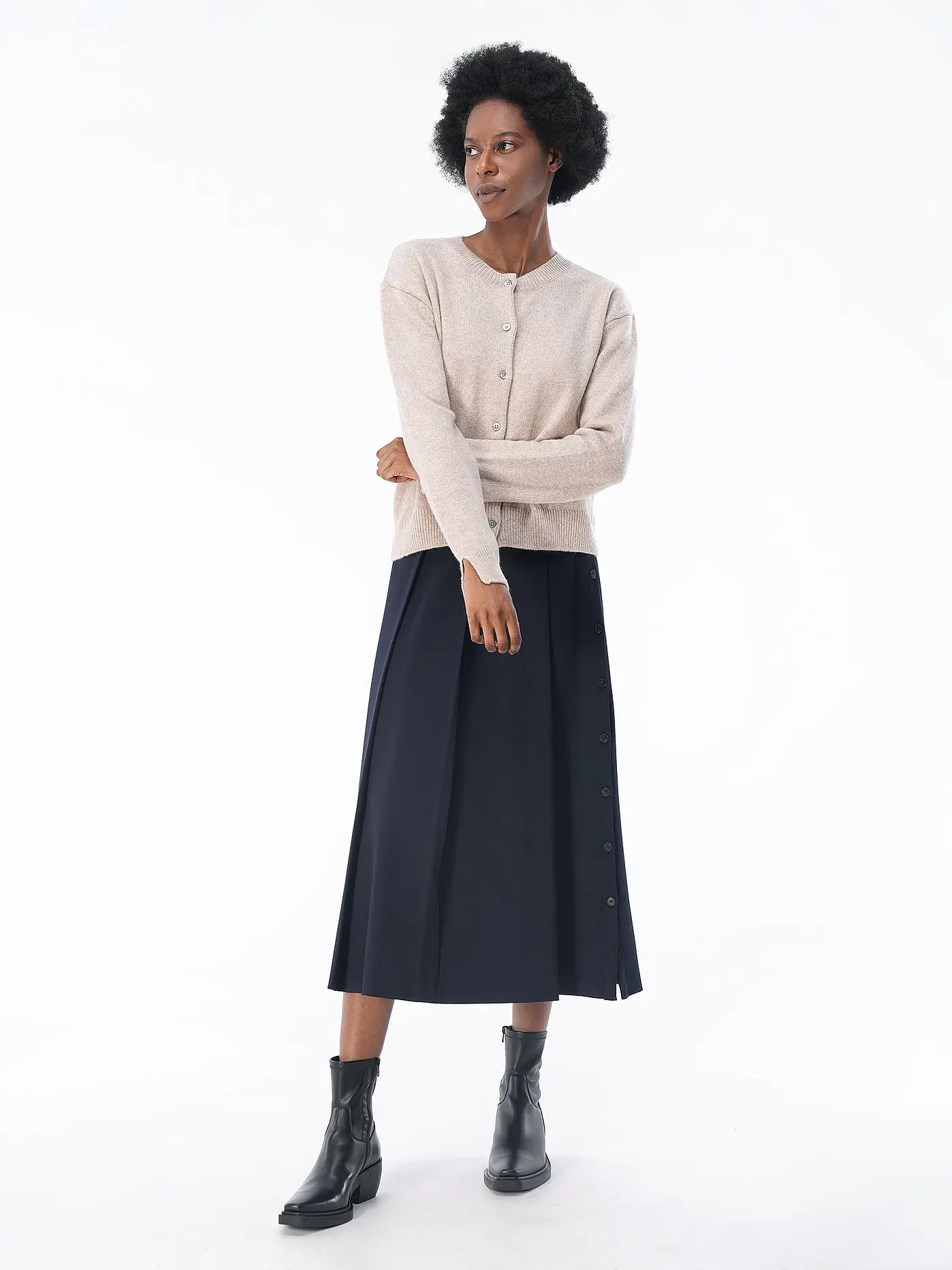LANIUS | Strickjacke Boxy Fit | beige